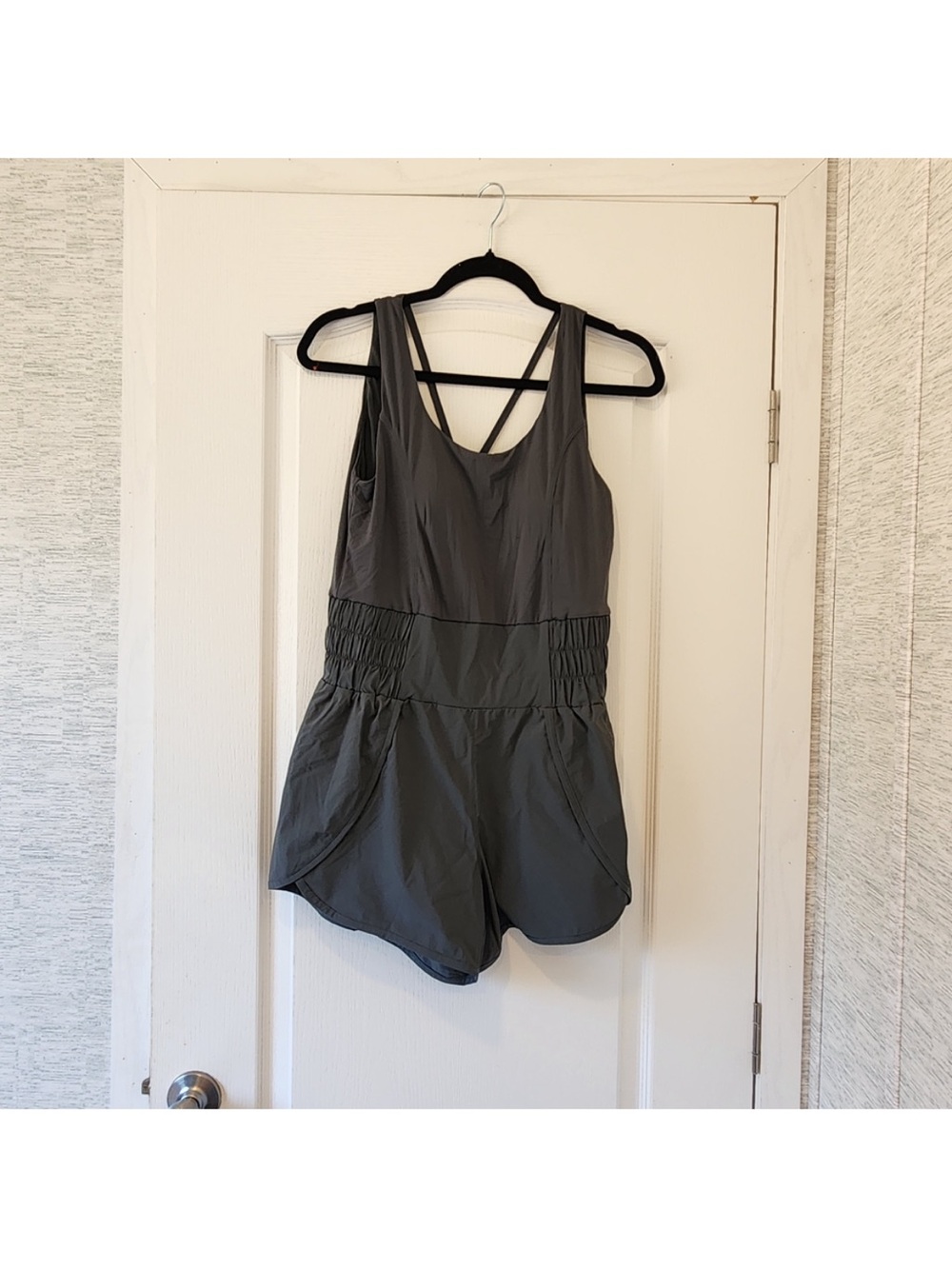 Mono B Charcoal Gray Athletic Romper